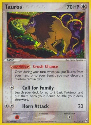 Tauros (12/100) [EX: Crystal Guardians] | Silver Goblin