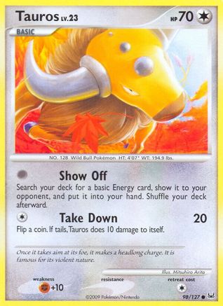 Tauros (98) Reverse Holofoil - Platinum