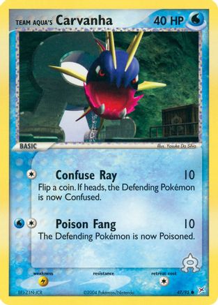 Team Aqua's Carvanha - 47/95 (47) Reverse Holofoil - Team Magma vs Team Aqua