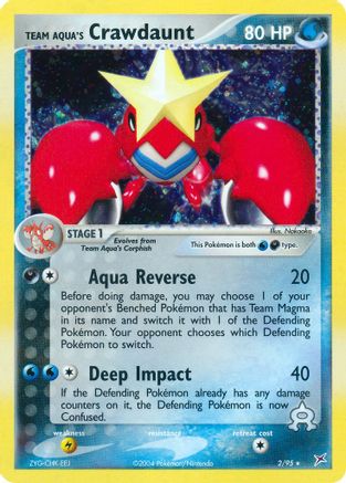 Team Aqua's Crawdaunt - 2/95 (2) Reverse Holofoil - Team Magma vs Team Aqua