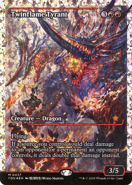 Twinflame Tyrant (Showcase) (Fracture Foil) (Japanese) [Foundations]