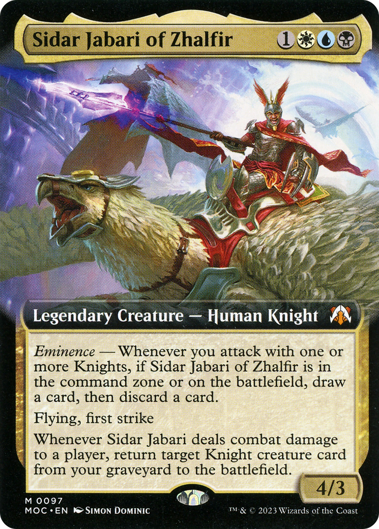 Sidar Jabari of Zhalfir (Extended Art) [March of the Machine Commander] Foil