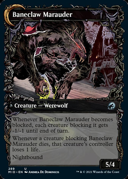 Baneblade Scoundrel // Baneclaw Marauder (Showcase Equinox) [Innistrad: Midnight Hunt] Foil