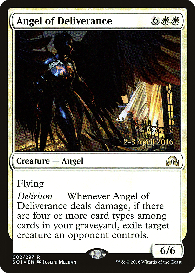 Angel of Deliverance [Shadows over Innistrad Prerelease Promos] | Silver Goblin