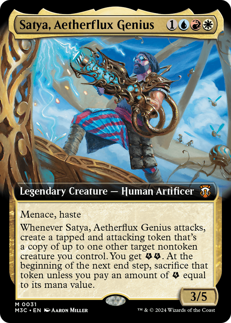 Satya, Aetherflux Genius (Extended Art) [Modern Horizons 3 Commander] | Silver Goblin