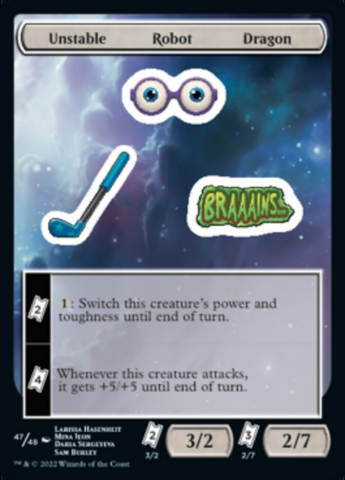 Unstable Robot Dragon [Unfinity Stickers] | Silver Goblin