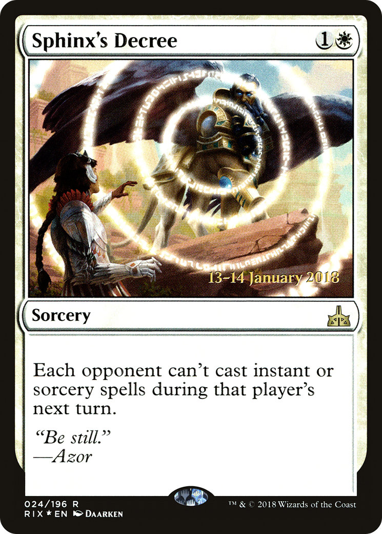 Sphinx's Decree [Rivals of Ixalan Prerelease Promos] | Silver Goblin