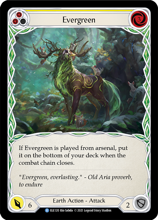 Evergreen (Yellow) [ELE120] (Tales of Aria)  1st Edition Rainbow Foil | Silver Goblin