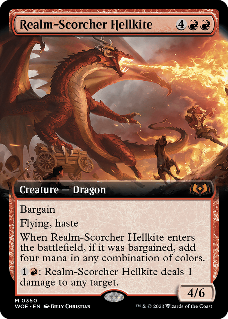 Realm-Scorcher Hellkite (Extended Art) [Wilds of Eldraine] Foil