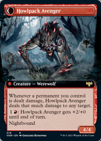 Ill-Tempered Loner // Howlpack Avenger (Extended Art) [Innistrad: Crimson Vow] Foil