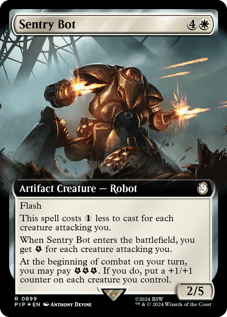 Sentry Bot (Extended Art) (Surge Foil) [Fallout] | Silver Goblin