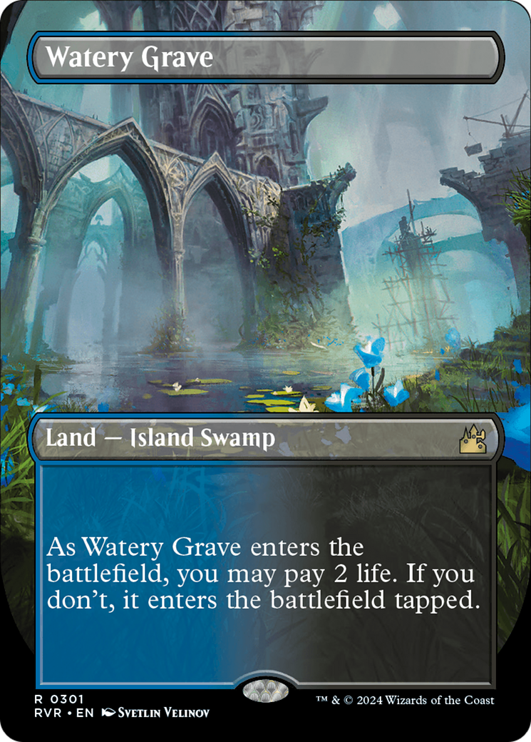 Watery Grave (Borderless) [Ravnica Remastered] Foil
