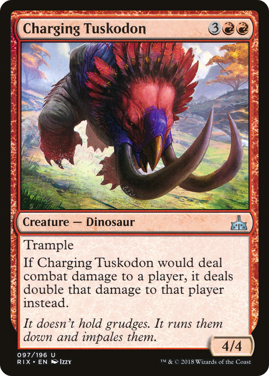Charging Tuskodon [Rivals of Ixalan] Foil