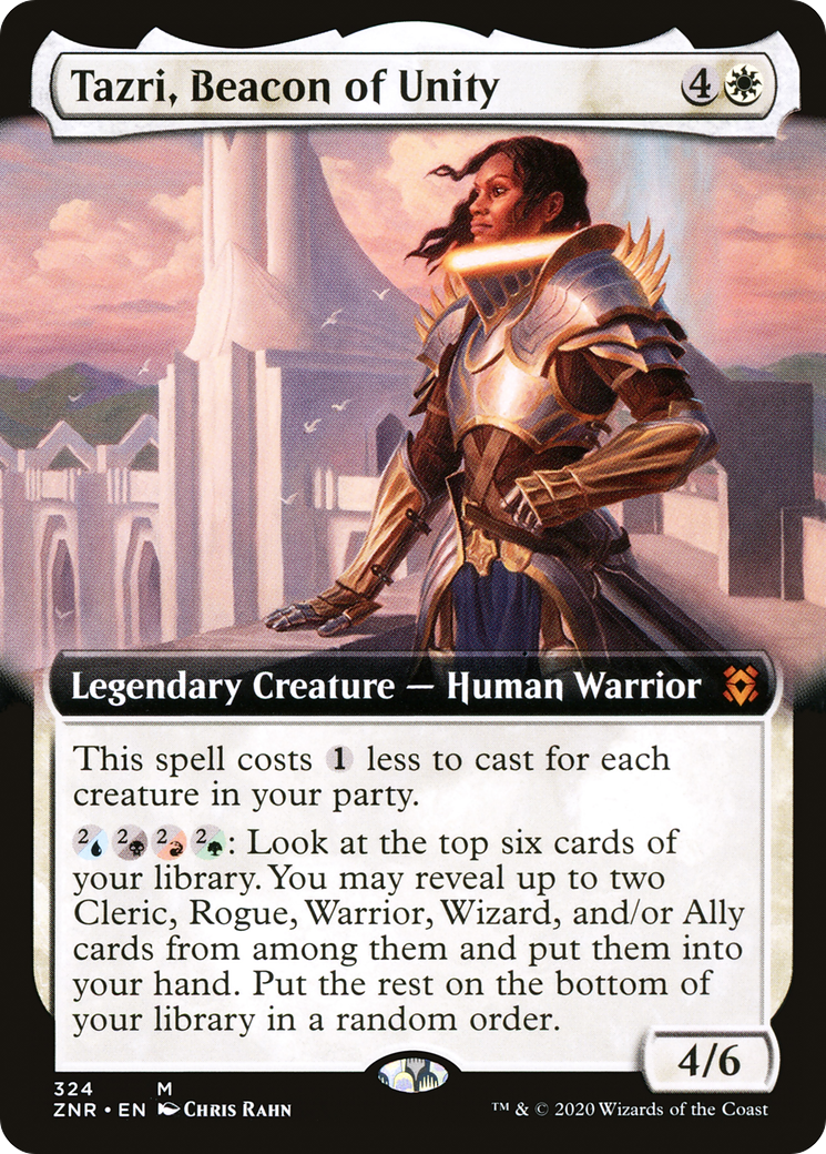Tazri, Beacon of Unity (Extended Art) [Zendikar Rising] Foil