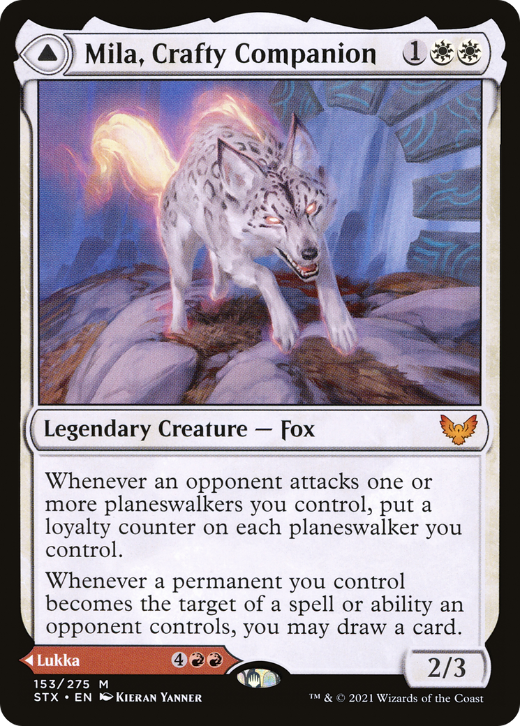 Mila, Crafty Companion // Lukka, Wayward Bonder [Strixhaven: School of Mages] Foil