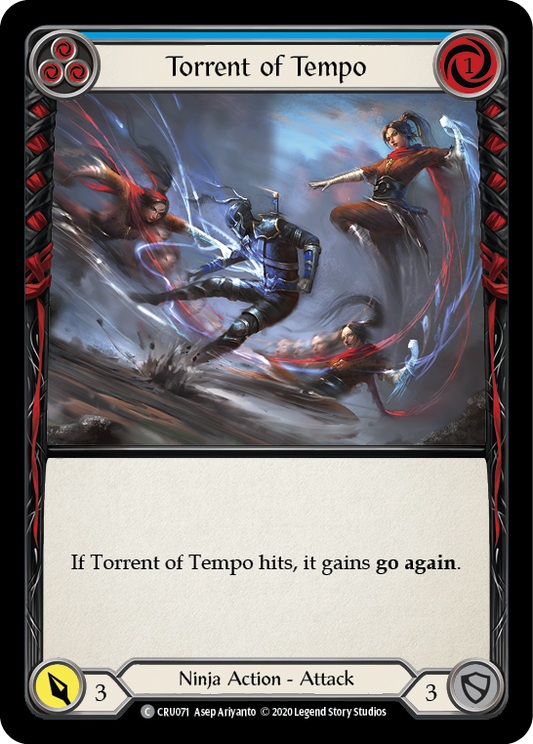 Torrent of Tempo (Blue) 1st Edition Rainbow Foil (CRU071) - Crucible of War