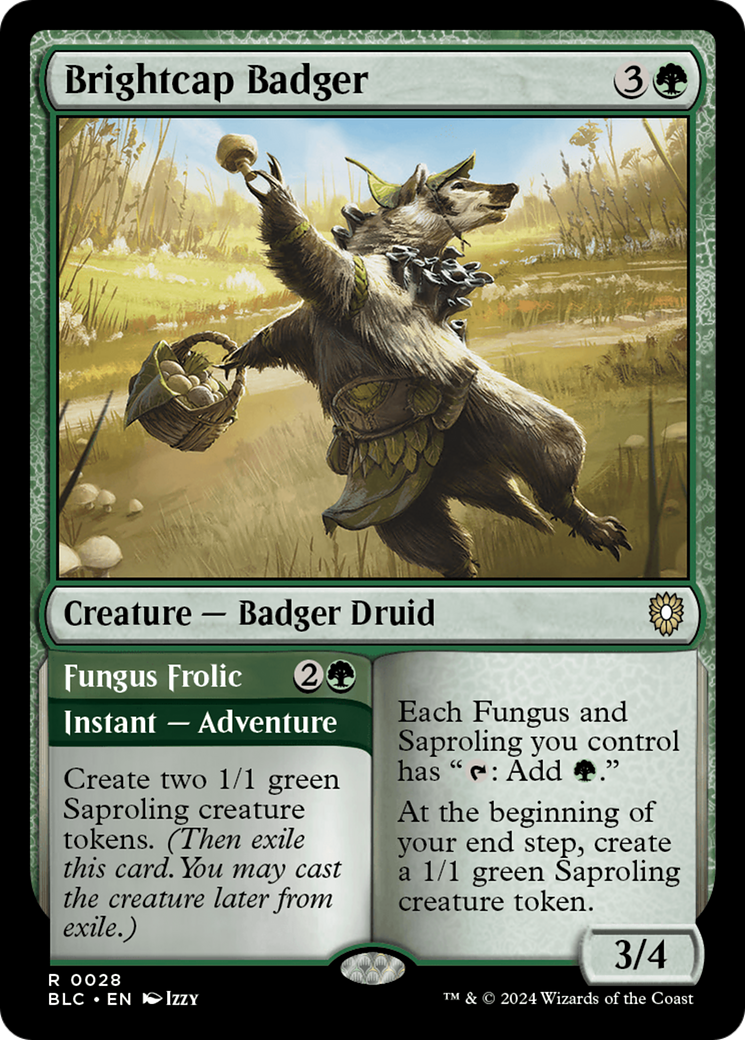 Brightcap Badger // Fungus Frolic [Bloomburrow Commander] | Silver Goblin