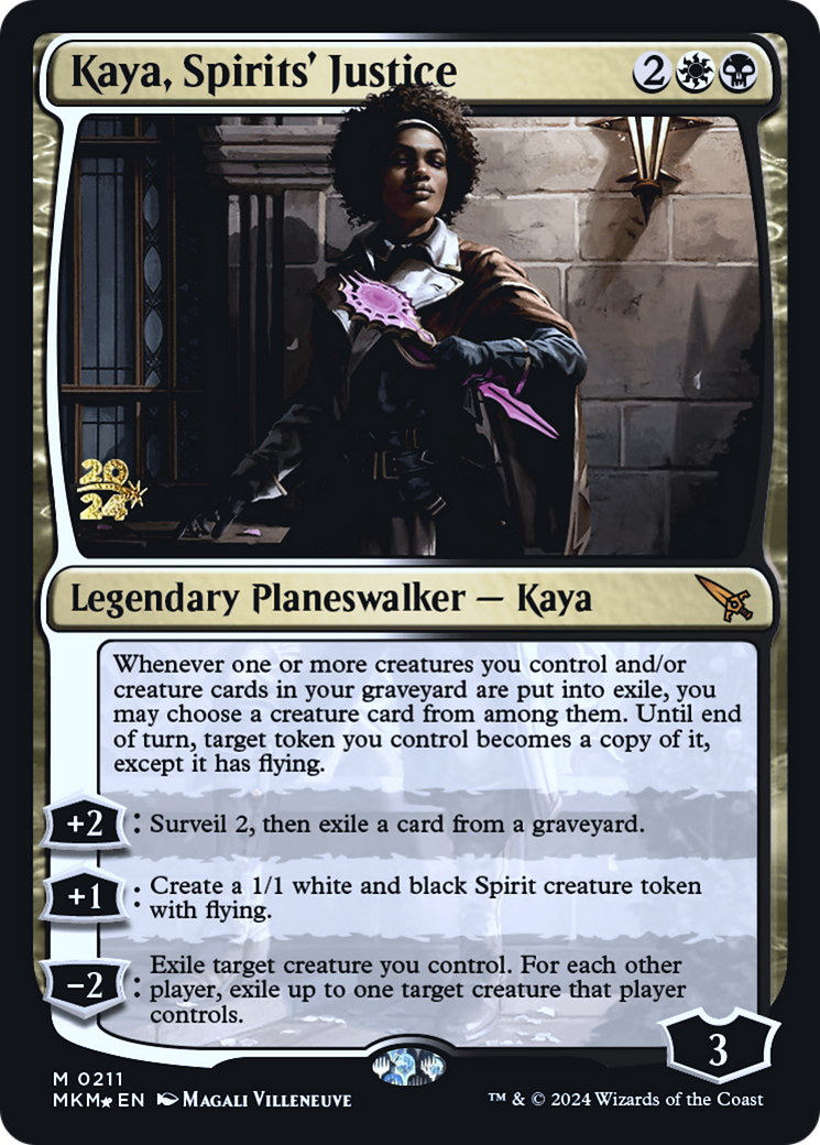 Kaya, Spirits' Justice [Murders at Karlov Manor Prerelease Promos] | Silver Goblin