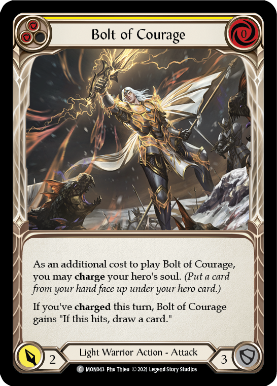 Bolt of Courage (Yellow) [MON043] (Monarch)  1st Edition Normal | Silver Goblin