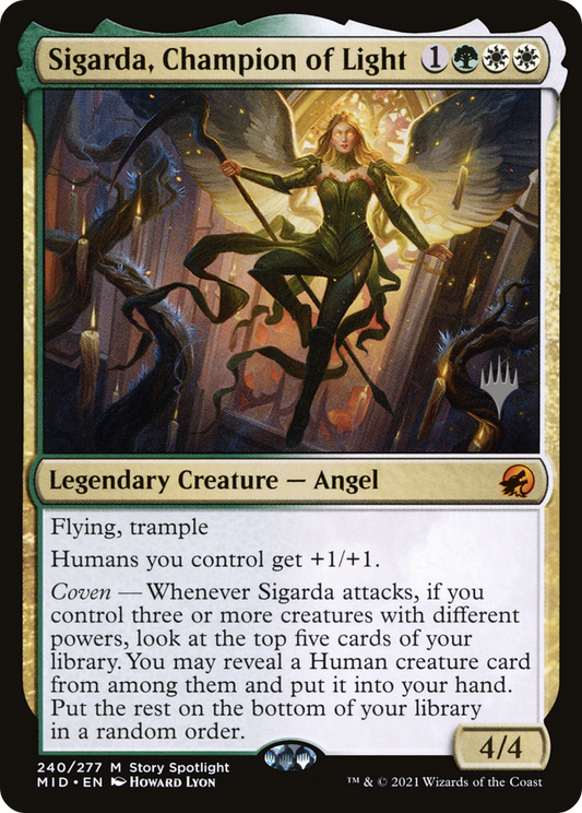 Sigarda, Champion of Light (Promo Pack) [Innistrad: Midnight Hunt Promos] Foil