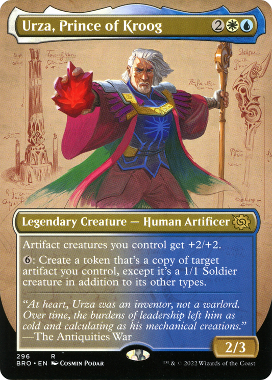 Urza, Prince of Kroog (Borderless Alternate Art) [The Brothers' War] Foil