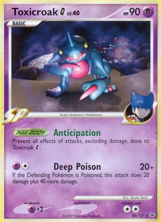 Toxicroak G (40/127) [Platinum: Base Set] Reverse Holofoil