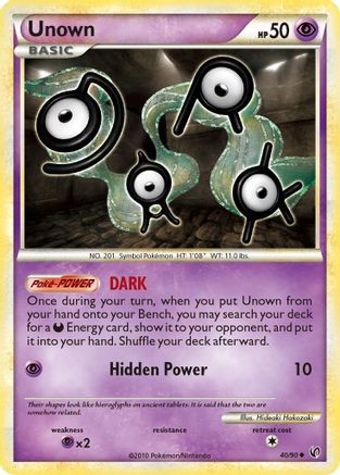 Unown (40/90) [HeartGold & SoulSilver: Undaunted] Reverse Holofoil