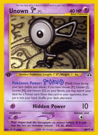 Unown [F] (48/75) [Neo Discovery Unlimited] | Silver Goblin