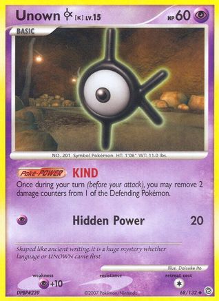 Unown [K] (68) Reverse Holofoil - Secret Wonders