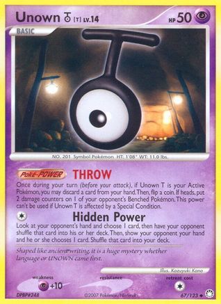 Unown [T] (67) Reverse Holofoil - Mysterious Treasures