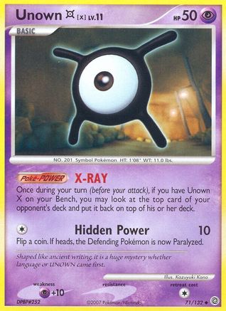 Unown [X] (71) Reverse Holofoil - Secret Wonders