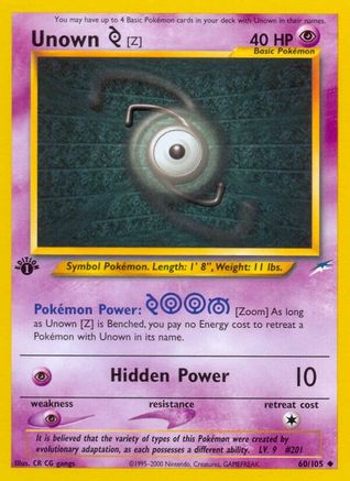 Unown [Z] (60/105) [Neo Destiny Unlimited] | Silver Goblin