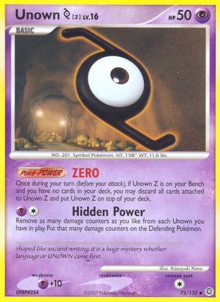 Unown [Z] (72) Reverse Holofoil - Secret Wonders