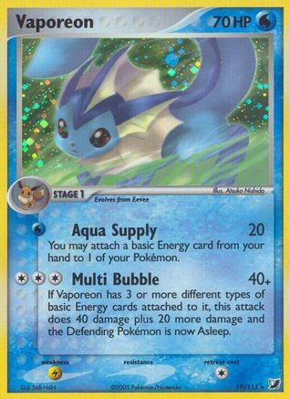 Vaporeon (19) Reverse Holofoil - Unseen Forces