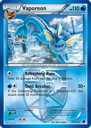 Vaporeon (Team Plasma) (20) Reverse Holofoil - Plasma Freeze