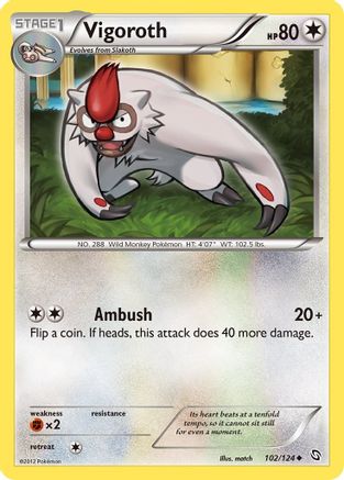 Vigoroth (102/124) [Black & White: Dragons Exalted] Reverse Holofoil