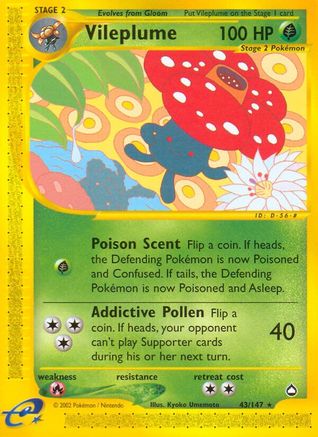 Vileplume (43) Reverse Holofoil - Aquapolis