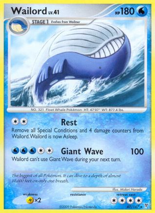 Wailord (47) Reverse Holofoil - Supreme Victors