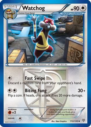 Watchog (112/135) [Black & White: Plasma Storm] Reverse Holofoil