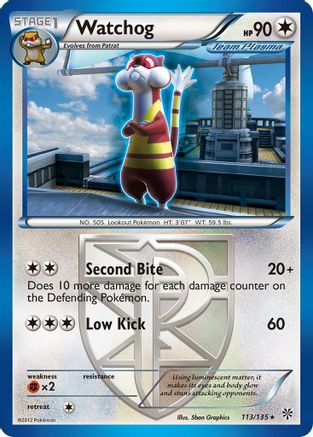 Watchog (113/135) [Black & White: Plasma Storm] Reverse Holofoil