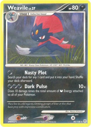 Weavile (40/130) [Diamond & Pearl: Base Set] Reverse Holofoil