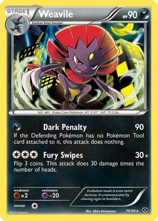 Weavile (70/99) [Black & White: Next Destinies] Reverse Holofoil