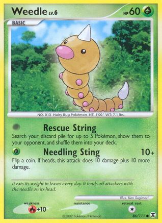 Weedle (86) Reverse Holofoil - Rising Rivals