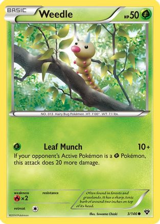 Weedle (3) Reverse Holofoil - XY Base Set