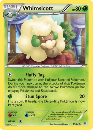 Whimsicott (15) Reverse Holofoil - Boundaries Crossed