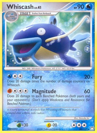 Whiscash (40/123) [Diamond & Pearl: Mysterious Treasures] Reverse Holofoil