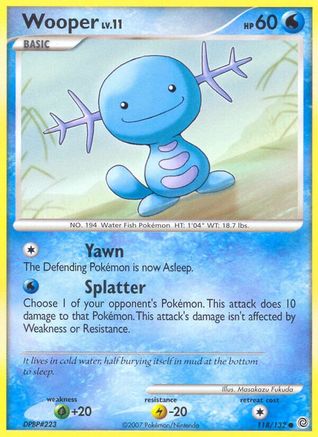 Wooper (118/132) [Diamond & Pearl: Secret Wonders] Reverse Holofoil