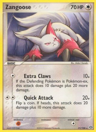 Zangoose (21/106) [EX: Emerald] | Silver Goblin