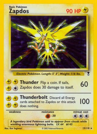 Zapdos (19) Reverse Holofoil - Legendary Collection