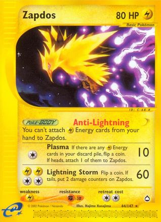 Zapdos (44/147) [Aquapolis] Reverse Holofoil